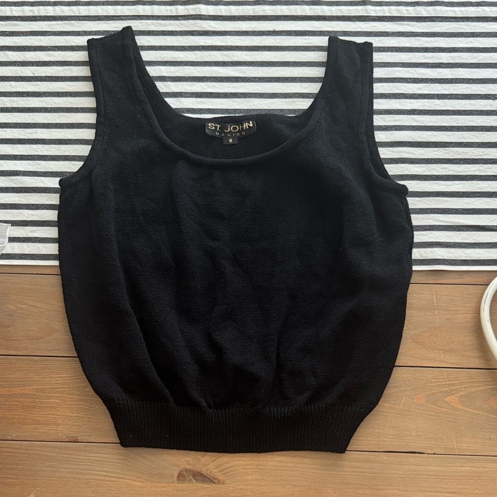 St. John Basics Black Tank Top - size Medium